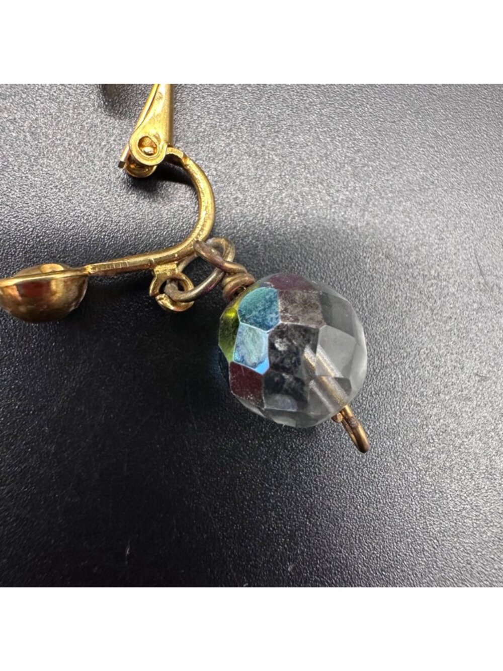 Vintage Clip On Earrings Lot Dangle Drop Mid Century Beads Rhinestones 3 Pairs - Picture 9 of 10